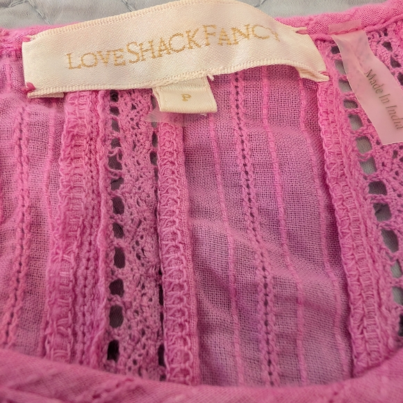 LoveShackFancy Pink Ruffle Mini Dress - Picture 3 of 13